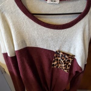 Cute leopard block sweater